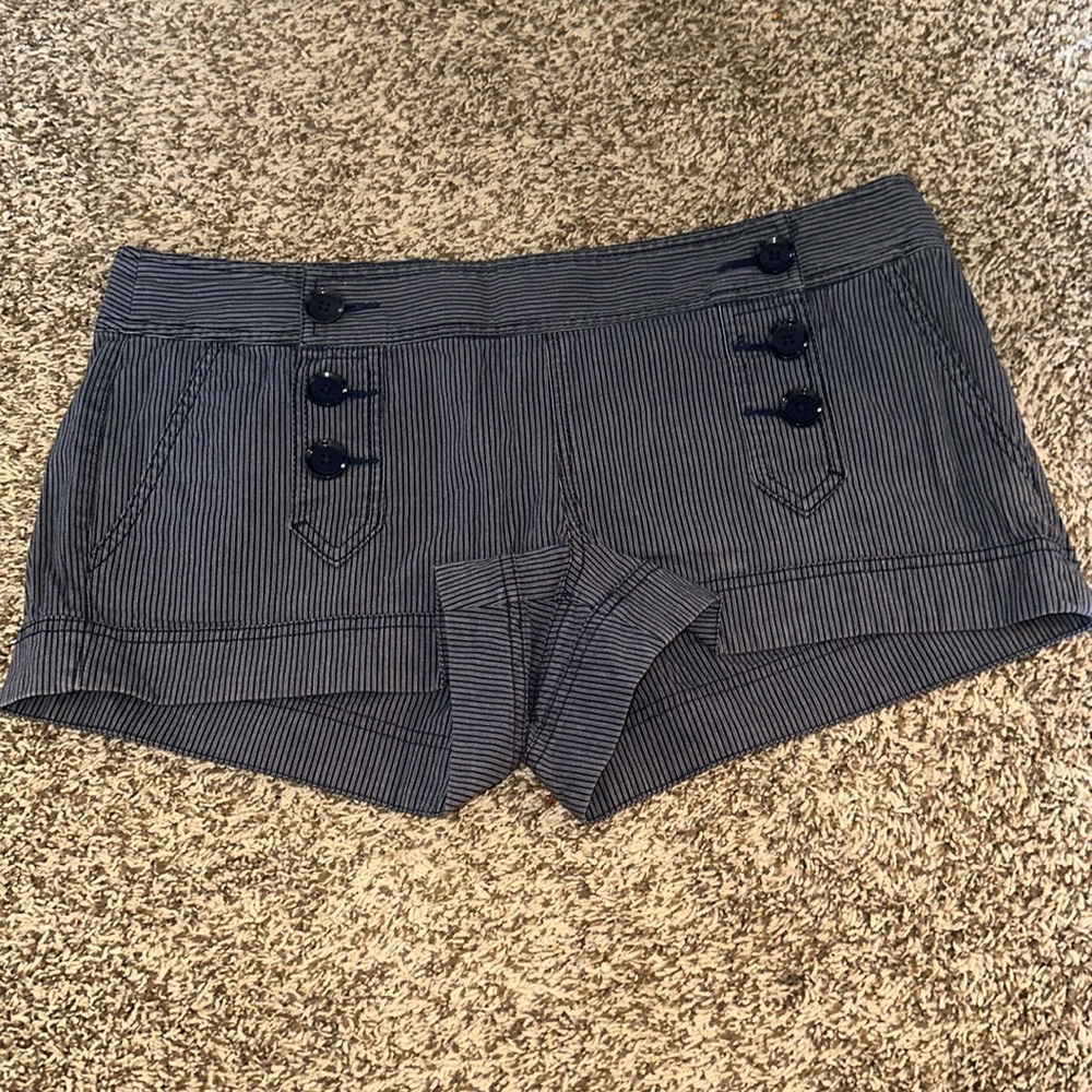 Express Shorts Size 12, dark blue & faint white stripes